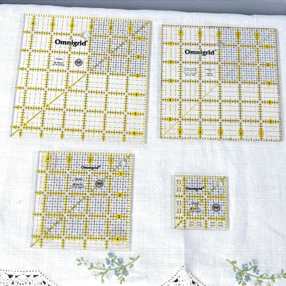 Omnigrid Square Quilting Ruler Set 4pc Acrylic Sewing Tools